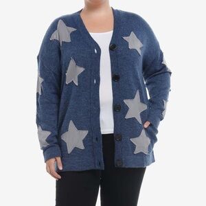 Coraline Star‎ Patchwork Oversized Cardigan Plus Size Hot Topic